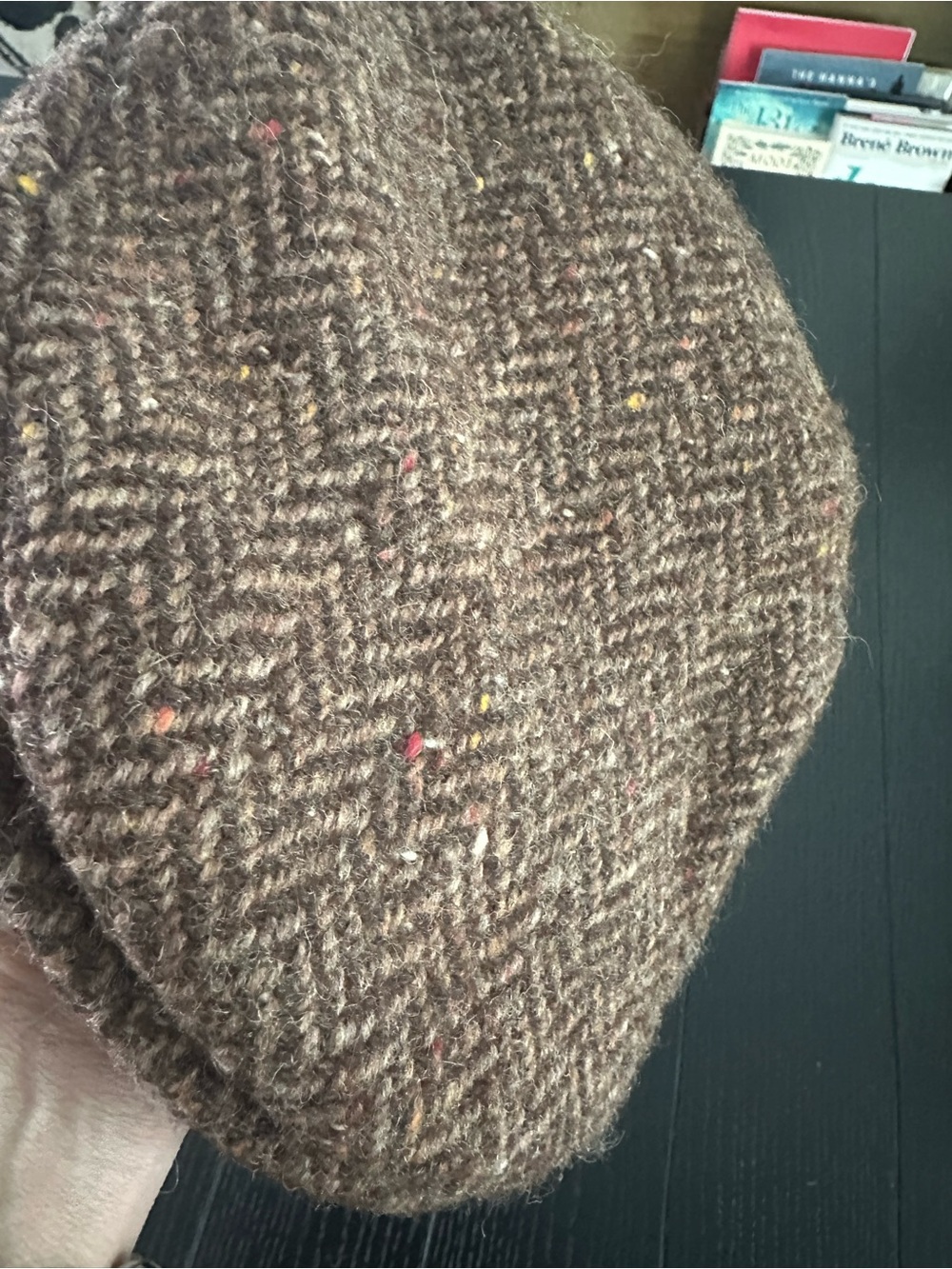 🌳 “Hanna Hats” ~ Brown Tweed Newsboy Cap - Picture 5 of 13